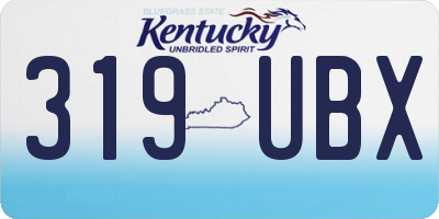 KY license plate 319UBX
