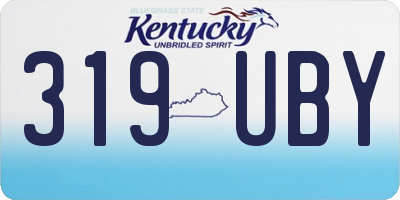 KY license plate 319UBY
