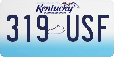 KY license plate 319USF