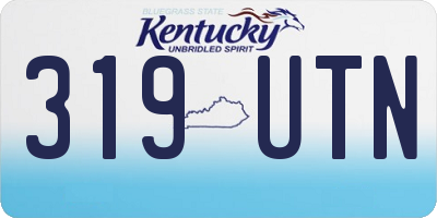 KY license plate 319UTN
