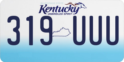 KY license plate 319UUU