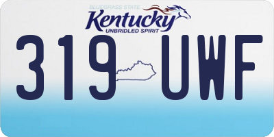 KY license plate 319UWF