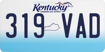 KY license plate 319VAD