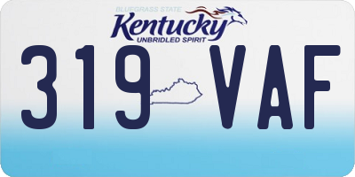 KY license plate 319VAF