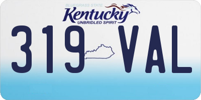 KY license plate 319VAL