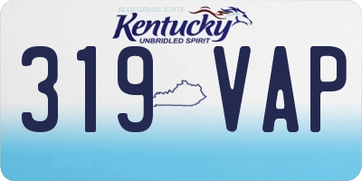 KY license plate 319VAP