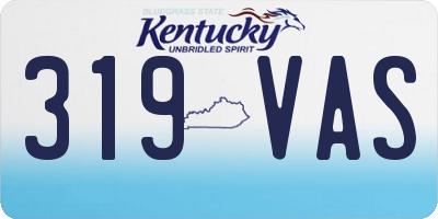 KY license plate 319VAS