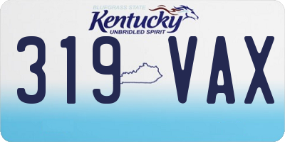 KY license plate 319VAX