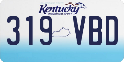 KY license plate 319VBD