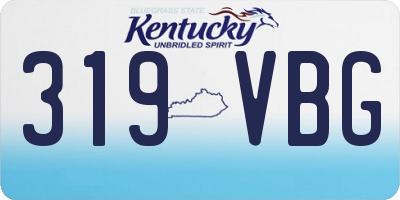 KY license plate 319VBG