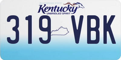 KY license plate 319VBK