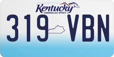 KY license plate 319VBN