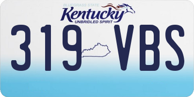 KY license plate 319VBS