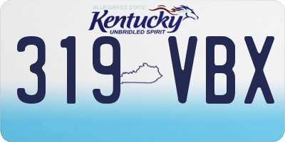 KY license plate 319VBX