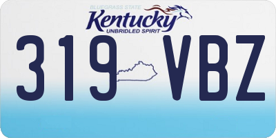 KY license plate 319VBZ