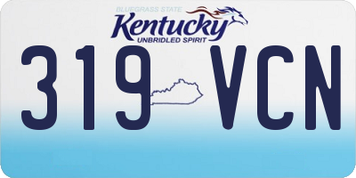 KY license plate 319VCN