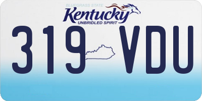 KY license plate 319VDU