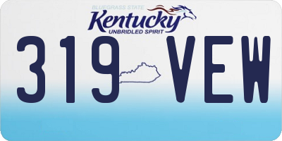 KY license plate 319VEW