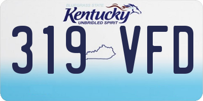 KY license plate 319VFD