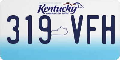 KY license plate 319VFH