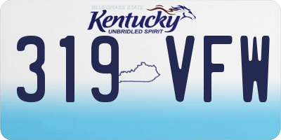 KY license plate 319VFW