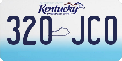 KY license plate 320JCO