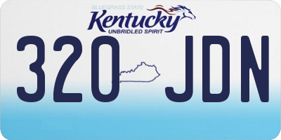 KY license plate 320JDN