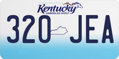KY license plate 320JEA