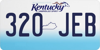 KY license plate 320JEB