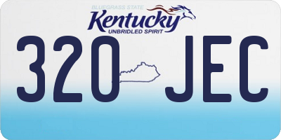 KY license plate 320JEC
