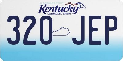 KY license plate 320JEP