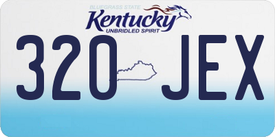 KY license plate 320JEX
