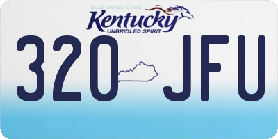 KY license plate 320JFU