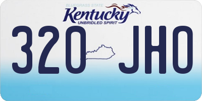 KY license plate 320JHO