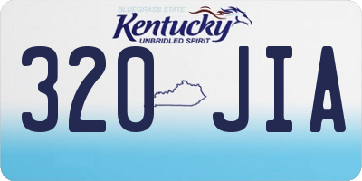 KY license plate 320JIA
