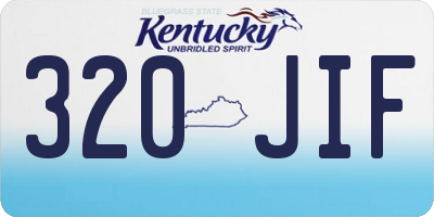 KY license plate 320JIF