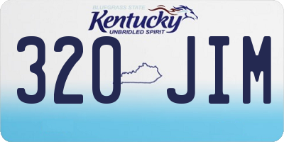 KY license plate 320JIM