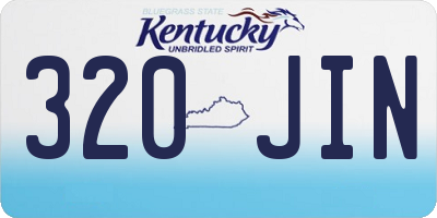 KY license plate 320JIN
