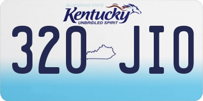 KY license plate 320JIO