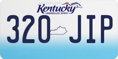 KY license plate 320JIP