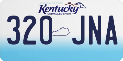 KY license plate 320JNA