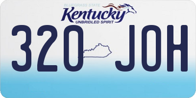 KY license plate 320JOH