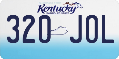 KY license plate 320JOL