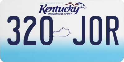 KY license plate 320JOR