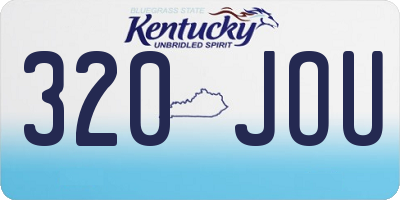 KY license plate 320JOU
