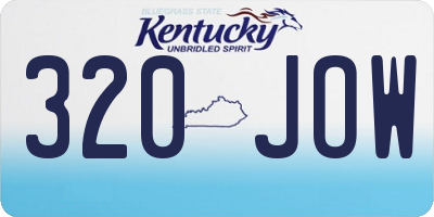 KY license plate 320JOW