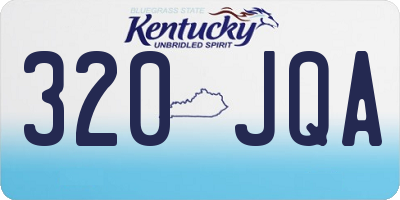 KY license plate 320JQA