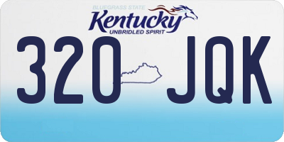 KY license plate 320JQK