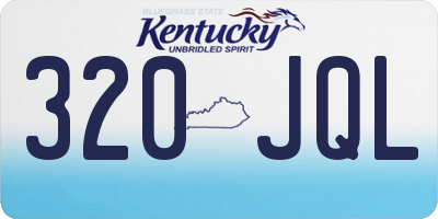 KY license plate 320JQL
