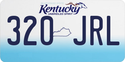 KY license plate 320JRL